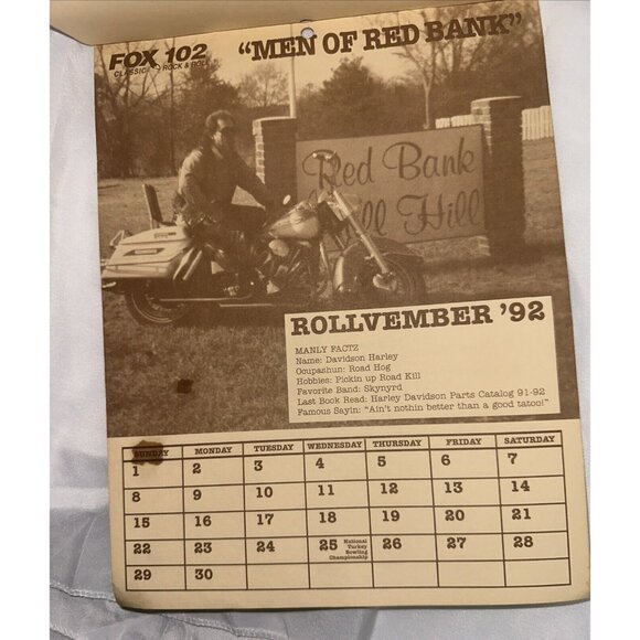 Fox 102.3 Men of Red Bank Calendar 1992 Issue Rock n Roll Sc History - Picture 8 of 8